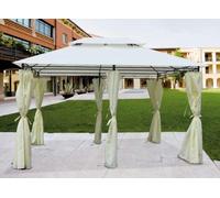 Gazebo De Metal Sines Color Beige Mt. 3X4 Gazebos Mobiliario De Jardín