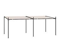 Gazebo de patio para exteriores, toldo retráctil para el techo, marco de hierro resistente, 600 x 300 x 233 cm, crema, protección UV y refugio de lluvia para jardín, cubierta, cobertizo trasero