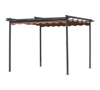 Gazebo Pérgola de Acero Con Toalla Retráctil Ecru ' 3X3XH2, 2M