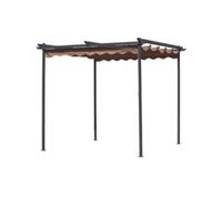 Gazebo Pérgola de Acero Con Toalla Retráctil Ecru ' 3X3XH2, 2M