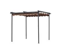 Gazebo Pérgola de Acero Con Toalla Retráctil Ecru ' 3X3XH2, 2M