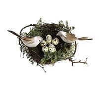 Gazechimp 1pc Jerarquía de Pájaro + 2pcs Pájaros Artificiales + 5pcs Huevos de Pájaro Fijados Miniatura Adorno Patio Juguete de Educación NiIño Regalo