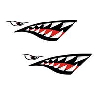 Gazechimp 2 Piezas de Pegatinas Artificial con Patrón Diseño de Boca Diente Tiburón para Barco Kayak Deportes Canoa Pesca Bote Compatibilidad Universal Duradero
