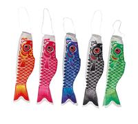 Gazechimp 5 Piezas Pescados Koinobori Calcetín de Viento Carpa Nobori Koi Decoración Colgante Bandera de Cometa