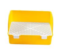 Gazechimp Caja de Arena Pequeña para, Caja de Arena Esquinera, Soporte para Almohadilla para Orinar, Bandeja para Mascotas, Orinal de Entrenamiento para C, Amarillo