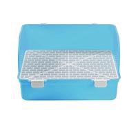 Gazechimp Caja de Arena Pequeña para, Caja de Arena Esquinera, Soporte para Almohadilla para Orinar, Bandeja para Mascotas, Orinal de Entrenamiento para C, Azul