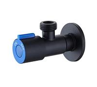 gazechimp Llave de Escuadra de 1/2 in de Acero Inoxidable para Agua Fría/Caliente de Ducha de Baño Negro con Rojo/Azul - Azul 2, G1/2"