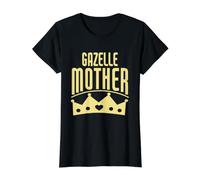 Gazelle Mother - Amante Divertido de la gacela Camiseta gráfica económica, Mujer, Negro, XS
