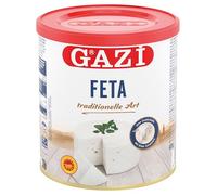 Gazi Feta en salmuera - 1 lata de 400 g - 43% de grasa i.Tr. | queso feta tradicional | con sabor auténtico | 100% leche de oveja griega