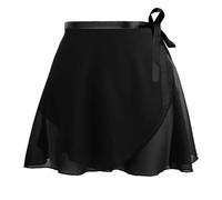 GAZIL Falda de Ballet Ajustable Negra para Mujeres y niñas, Ligera y Transpirable, Falda Envolvente para actuación lírica, tutú Negro para práctica y Escenario