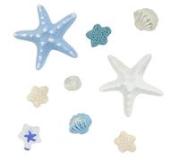 GAZIL Set di ciondoli per scarpe a tema oceano per zoccoli, stelle marine blu e bianche, perle, conchiglie e coralli per adulti e bambini