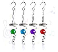Gazing Ball Spiral Tail Wind Spinner 4PCS 7 Inch Glass Ball with Swivel Hook Metal Sun Catcher for Garden Decor