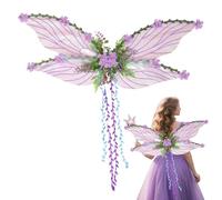 Gazocua Alas de para Adultos,Alas De Adultas Con Decoración De Flores Y Hojas En 3D - Accesorio De Disfraz Para Niñas Y Mujeres En Fotos Escenarios Y Fiestas