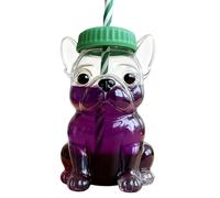 Gazocua Botella de agua con pajita, botella de agua reutilizable a prueba de fugas con pajita | Botella para bebidas frías Vaso de viaje - Para bebidas zumo niños adultos hogar oficina viaje