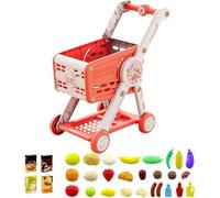 Gazocua Carrito De Compras Bebé Juguete - Carrito De La Compra con Juego De Alimentos Cocina Infantil,Juguete Educativo Role-Play para Niñas Niños 1 2 3 Años