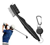 Gazocua Cepillo para Palos De Golf - Cepillo De Limpieza Ergonómico con Cordón Retráctil - Suministros Deportivos para Mantenimiento Práctica Viaje Bolsa Carrito Campo