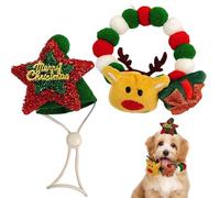 Gazocua Collar Pequeño para Gato | Elástico Reno Navideño Suave con Sombrero | Llamativo Accesorio para Mascotas | para Hogar Festival Familia Diversión Celebración Fiestas Decoración Alegría
