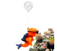 Gazocua Decoraciones flotantes para acuario, bonito compañero de juegos de peces de dibujos animados para acuario, accesorios de acuario Betta Fish Toys, colgante flotante con vista a Fat Diver para