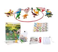 Gazocua Juego magnético con cuerda - Juguete de viaje con cuerda y 20 figuras de dinosaurios - Juegos familiares, para exterior e interior, aula, escuela, fiesta, mesa de viaje y entretenimiento