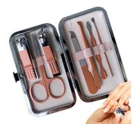 Gazocua Kit de manicura de uñas, juego de cortaúñas | Cortauñas de viaje portátil Juego de manicura de 7 piezas,Kit de limpieza de uñas, kit de ligero para mujeres, hombres, adultos, Navidad