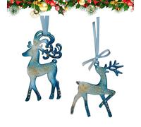 Gazocua para árbol de Navidad - 2D acrílico Invierno Decoraciones Reno Colgante - árbol de Navidad Elegante Colgante de Copo de Nieve, para alféizar de Ventana, Balcones, Puertas, Pared