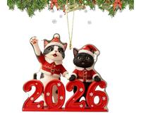 Gazocua Para El Árbol De Navidad | Navidad 2D Gato Decoración Hogar 2026 Lindo,Llavero para Bolso De Animal Gatito Divertido | para Sala Dormitorio Oficina Repisa Balcón Ventana Pasillo Camioneta