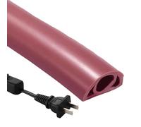 Gazocua Piso de cubierta de cable, Piso protector de cable - Conducto de alambre flexible de PVC, piso protector de ignífugo - autoadhesivo para ocultar cables, aisladas para cables de