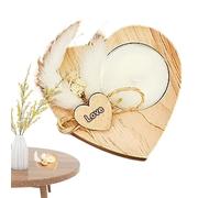 Gazocua Portavelas Decorativos,Soporte De Madera En Forma De Corazón para Velitas Recuerdo,con Flores Secas Portavelas Rústicos Románticos - para Ella Regalo San Valentín Bodas Decoración del Hogar
