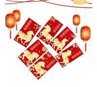 Gazocua Sobres Rojos Chinos,Año Del Caballo 2026 Estampado De Hoja De Oro | Sobres De Dinero Rojo Tradicional Chino,Para Matrimonio Compromiso Cumpleaños Festival De Primavera Boda Mujeres Niñas