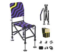 Gazocua Taburete de portátil, Asiento de Ajustable para Camping, Asiento de Suelo Estable, Taburete de Viaje para Senderismo, Picnic y montañismo