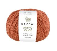 Gazzal Merino Boucle - 100 % lana merino australiana Superwash - 100 g 120 m - Hilo voluminoso texturizado para tejer y ganchillo para suéteres, cárdigans, chales, 1 ovillo, 3774