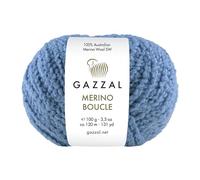 Gazzal Merino Boucle - 100 % lana merino australiana Superwash - 100 g 120 m - Hilo voluminoso texturizado para tejer y ganchillo para suéteres, cárdigans, chales, 3 ovillos, 3771