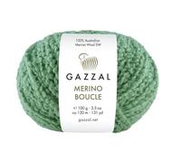 Gazzal Merino Boucle - 100 % lana merino australiana Superwash - 100 g 120 m - Hilo voluminoso texturizado para tejer y ganchillo para suéteres, cárdigans, chales, 1 ovillo, 3769