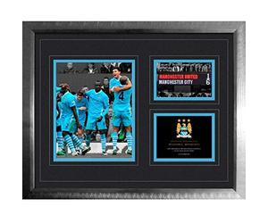 GB Eye LTD, Manchester City, 6-1 Vs Man Utd, Lámina enmarcada y montada, 40 x 50 cm