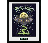 GB Eye Póster enmarcado Rick y Morty (Barco) – Marco madera, multicolor 30x40 cm