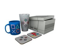 Set Regalo Play Station Taza 320 mls + Vaso Cristal 400 mls + 2 Posavasos