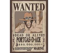 GB Eye - Póster One Piece Wanted Ace - Producto oficial - Tamaño 52 x 38 cm - Papel laminado - Póster Colector Manga