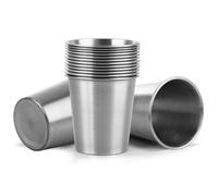 GBACHOOSE 15 vasos de acero inoxidable, 230 ml, vasos de cerveza de metal inastillables, vasos de metal reutilizables, vasos apilables para camping, senderismo, actividades al aire libre, interiores