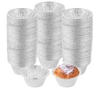 GBACHOOSE 150 moldes para magdalenas de aluminio, 9 x 4 x 5,6 cm, redondos, redondos, de aluminio, para magdalenas, cupcakes