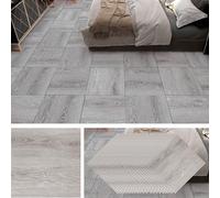 GBACHOOSE 40 unidades de suelo de PVC de 30 x 30 cm, azulejos adhesivos, suelo de vinilo de 3,6 m², autoadhesivo de grosor de 1,3 mm, laminado autoadhesivo, azulejos grises para salón, cocina,