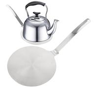 GBACHOOSE Placa adaptadora de inducción de 20 cm de diámetro, placa difusora, plato de inducción, adaptador con mango de acero inoxidable extraíble, cafetera de inducción de acero inoxidable para