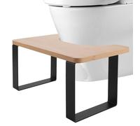GBACHOOSE Taburete de inodoro para adultos, Peldaño de inodoro de metal y madera, taburete de caca Squatty negro mate para el desarrollo, una posición correcta y cómoda en cuclillas