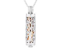 GBAFGLC Collar de cenizas de urna de árbol de la vida para mujeres y hombres, joyería cilíndrica de cremación, colgante de ceniza de un ser querido, joyería conmemorativa, Acero inoxidable