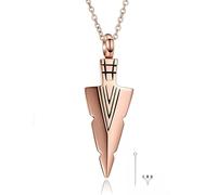 GBAFGLC Collar de urna con cabeza de flecha para cenizas, joyería de cremación, colgante de punta de flecha, collares conmemorativos, soporte para cenizas, joyería de recuerdo para seres queridos con
