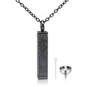 GBAFGLC Collar de urna de árbol de la vida para cenizas, barra cilíndrica, joyería de cremación, colgante de urna conmemorativa, joyería de recuerdo para mujeres y hombres, Forever in my heart, Unisex