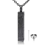 GBAFGLC Collar de urna de árbol de la vida para cenizas, barra cilíndrica, joyería de cremación, colgante de urna conmemorativa, joyería de recuerdo para mujeres y hombres, Forever in my heart, Unisex