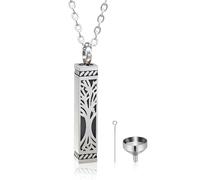 GBAFGLC Collar de urna de árbol de la vida para cenizas, barra cilíndrica, joyería de cremación, colgante de urna conmemorativa, joyería de recuerdo para mujeres y hombres, Forever in my heart, Unisex