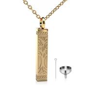 GBAFGLC Collar de urna de árbol de la vida para cenizas, barra cilíndrica, joyería de cremación, colgante de urna conmemorativa, joyería de recuerdo para mujeres y hombres, Forever in my heart, Unisex