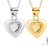 GBAFGLC Collar de urna de corazón pequeño para cenizas, joyería de cremación para mujer, colgante conmemorativo para cenizas, recuerdo de seres queridos, urna conmemorativa de recuerdo de corazón para
