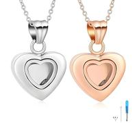 GBAFGLC Collar de urna de corazón pequeño para cenizas, joyería de cremación para mujer, colgante conmemorativo para cenizas, recuerdo de seres queridos, urna conmemorativa de recuerdo de corazón para